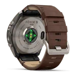 יבואן רשמי-שעון ספורט Garmin fēnix 9 Pro inReach 47mm Titanium with Walnut Leather Band and Pebble Gray/Silver Gray Silicone band 010-04336-41H 2