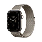 יבואן רשמי-שעון חכם Apple Watch Series 12 46mm Radiant Titanium Case with Radiant Milanese Loop GPS + Cellular