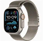 יבואן רשמי-שעון חכם Apple Watch Ultra 2 (2024) 49mm Natural Titanium Case with Natural Titanium Milanese Loop Case GPS + Cellular 2