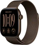 יבואן רשמי-שעון חכם Apple Watch Series 12 42mm Dark Bronze Aluminium Case with Dark Bronze Milanese Loop GPS + Cellular MKDK4ZR/A