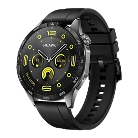 יבואן רשמי-שעון חכם HUAWEI WATCH GT 4 46mm (PNX-B19) Black Fluoroelastomer Strap