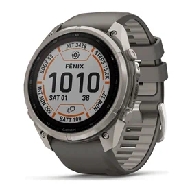 יבואן רשמי-שעון ספורט Garmin fēnix 9 Pro inReach Solar 51mm Titanium with Pebble Gray/Silver Gray Silicone Band 010-04339-01H