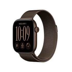 יבואן רשמי-שעון חכם Apple Watch Series 12 42mm Dark Bronze Aluminium Case with Dark Bronze Milanese Loop GPS + Cellular MKDK4ZR/A