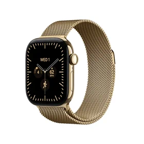 יבואן רשמי-שעון חכם Apple Watch Series 12 42mm Radiant Titanium Case with Radiant Milanese Loop GPS + Cellular
