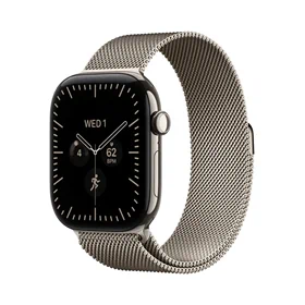 יבואן רשמי-שעון חכם Apple Watch Series 12 46mm Radiant Titanium Case with Radiant Milanese Loop GPS + Cellular