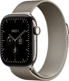 יבואן רשמי-שעון חכם Apple Watch Series 12 46mm Radiant Titanium Case with Radiant Milanese Loop GPS + Cellular