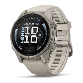 יבואן רשמי-שעון ספורט Garmin fēnix 9 43mm Titanium with Fog Gray Silicone Band 010-04761-01H