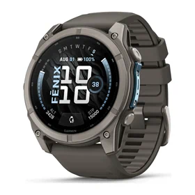 יבואן רשמי-שעון ספורט Garmin fēnix 9 51mm Titanium with Pebble Gray Silicone Band 010-04763-01H