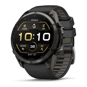 יבואן רשמי-שעון ספורט Garmin fēnix 9 Pro 51mm DLC Titanium with Black/Pebble Gray Silicone Band 010-04337-16H