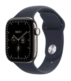 יבואן רשמי-שעון חכם Apple Watch Series 12 46mm Titanium Case Rubber Sport Band GPS + Cellular