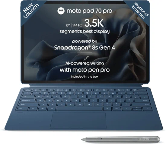 יבואן רשמי-טאבלט MOTOROLA Pad 70 Pro 13" 256GB 8Ram with Keyboard and Pen Wi-Fi