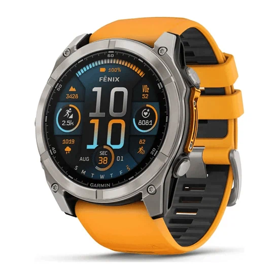 יבואן רשמי-שעון ספורט Garmin Fenix 8 AMOLED Sapphire TITANIUM 51mm 010-02905-11H