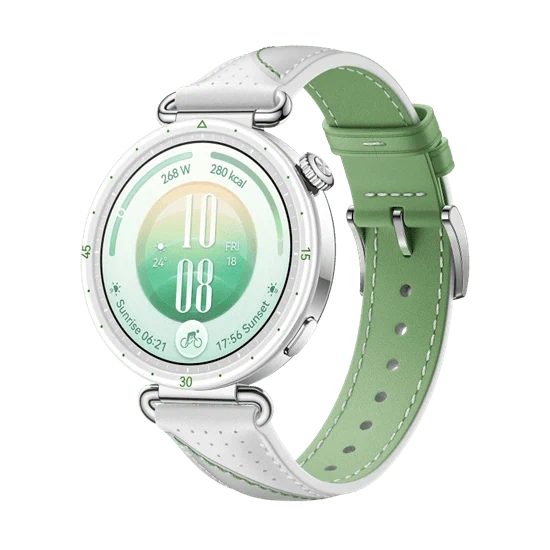 יבואן רשמי-שעון חכם Huawei Watch GT 7 41mm White and Green Composite Leather Strap Bluetooth גלובלי