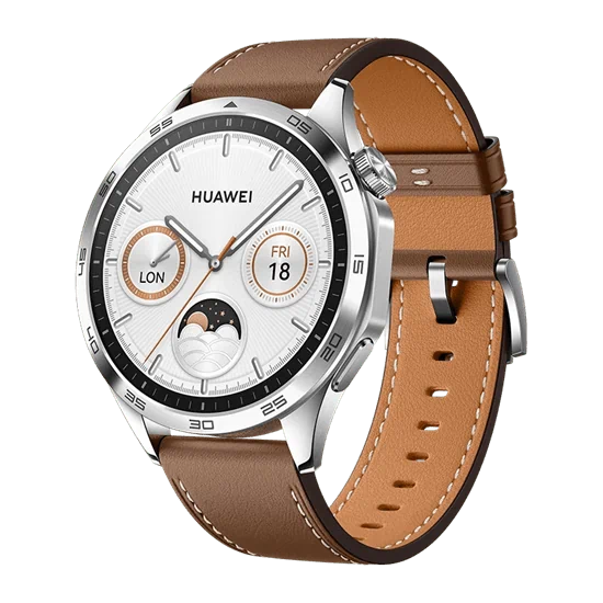 יבואן רשמי-שעון חכם HUAWEI WATCH GT 4 46mm (PNX-B19) Brown Leather Strap