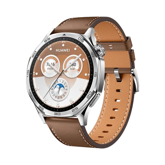 יבואן רשמי-שעון חכם HUAWEI WATCH GT 5 46mm (VLI-B19) Brown Composite Leather Strap