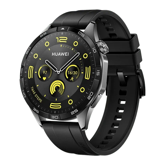 יבואן רשמי-שעון חכם HUAWEI WATCH GT 4 46mm (PNX-B19) Black Fluoroelastomer Strap
