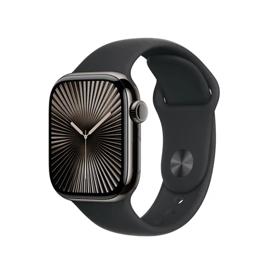 יבואן רשמי-שעון חכם Apple Watch Series 10 46mm Titanium Case Rubber Sport Band GPS + Cellular​