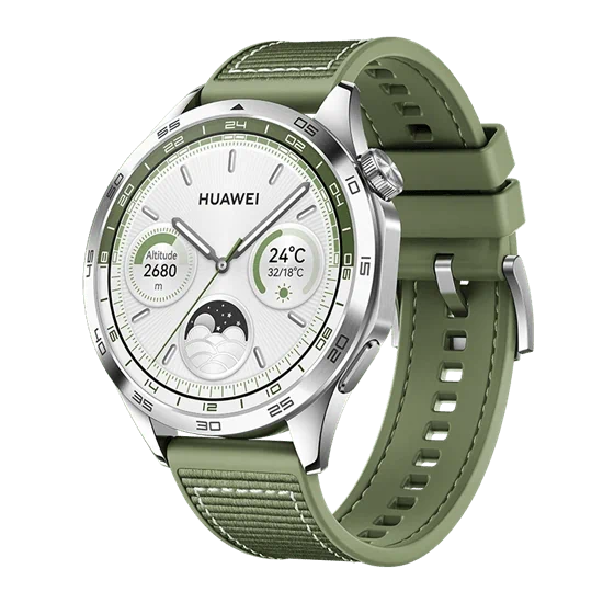 יבואן רשמי-שעון חכם HUAWEI WATCH GT 4 46mm (PNX-B19) Green Woven Strap