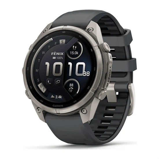 יבואן רשמי-שעון ספורט Garmin fēnix 9 Pro inReach 51mm Titanium with Graphite/Black Silicone band 010-04337-21H