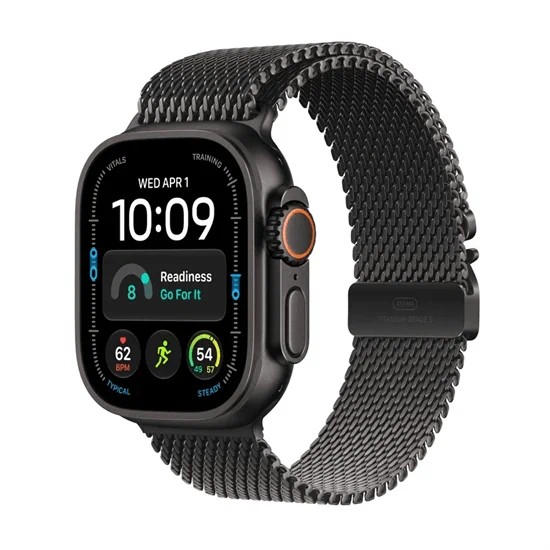יבואן רשמי-שעון חכם Apple Watch Ultra 4 GPS + Cellular 49mm Titanium Milanese Loop Band