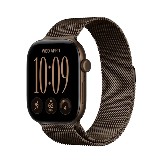יבואן רשמי-שעון חכם Apple Watch Series 12 46mm Dark Bronze Aluminium Case with Dark Bronze Milanese Loop GPS + Cellular MKDG4ZR/A