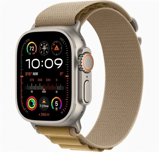 יבואן רשמי-שעון חכם Apple Watch Ultra 2 (2024) 49mm Natural Titanium Case GPS + Cellular