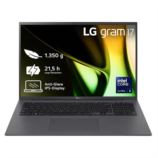 יבואן רשמי-מחשב נייד LG gram 17” Intel® Core™ Ultra 7 16GB 1TB 17Z90S-G.AAB6U1