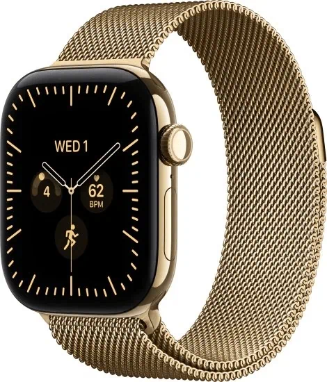 יבואן רשמי-שעון חכם Apple Watch Series 12 42mm Radiant Titanium Case with Radiant Milanese Loop GPS + Cellular