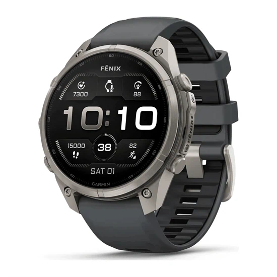 יבואן רשמי-שעון ספורט Garmin fēnix 9 Pro inReach 47mm Titanium with graphite/black silicone band 010-04336-26H