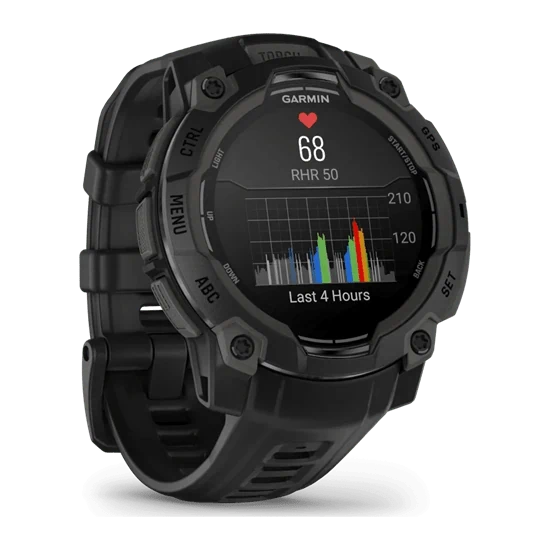 יבואן רשמי-שעון ספורט Garmin Instinct 3 Tactical Edition Amoled 45mm Black Bezel with Black Band 010-02936-00H