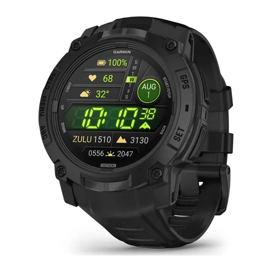 יבואן רשמי-שעון ספורט Garmin Instinct 3 Tactical Edition Amoled 50mm Black with Black Band 010-03020-50H
