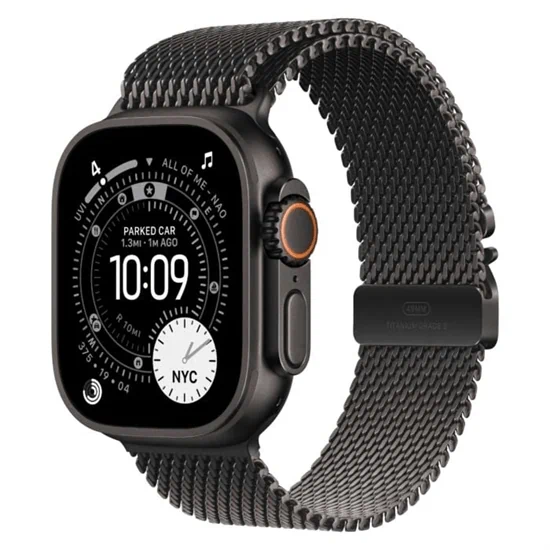 יבואן רשמי-שעון חכם Apple Watch Ultra 3 (2025) GPS +Cellular 49mm Titanium Case with Natural Titanium Milanese Loop