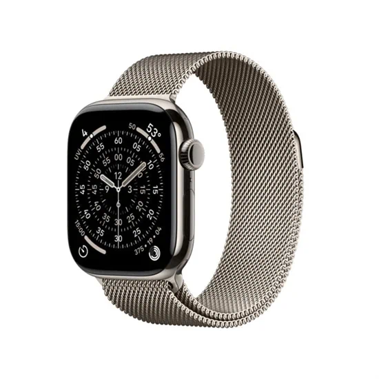 יבואן רשמי-שעון חכם Apple Watch Series 11 42mm Titanium Case Milanese Loop Band GPS + Cellular​