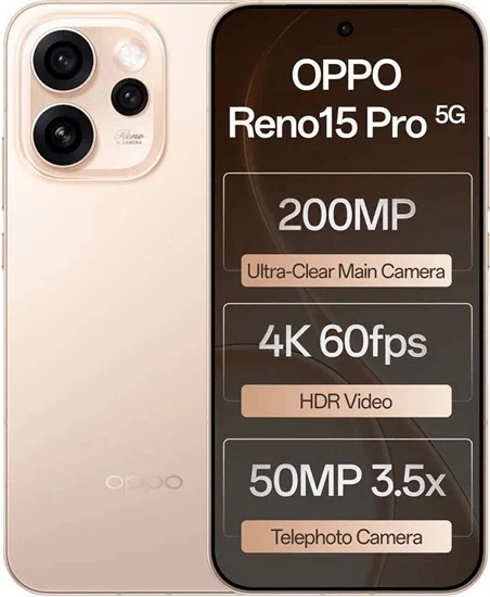 טלפון סלולרי Oppo Reno 15 Pro 5G 6.8" 256GB 12GB RAM גלובלי