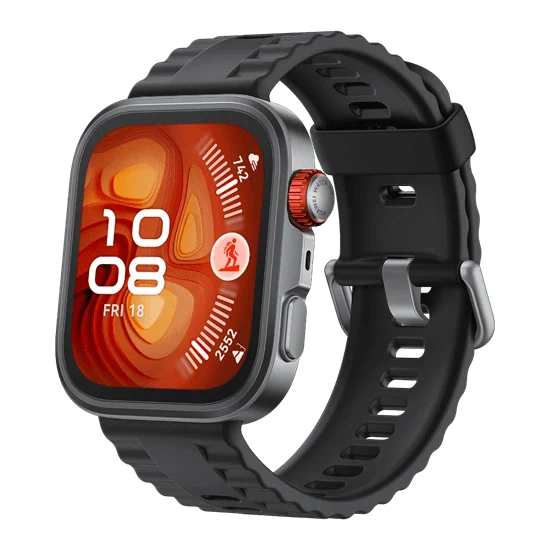 יבואן רשמי-שעון חכם HUAWEI Watch Fit 4 Pro 44.5mm Black Fluoroelastomer Strap