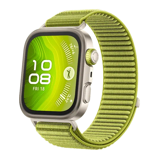 יבואן רשמי-שעון חכם HUAWEI Watch Fit 4 Pro 44.5mm Green Nylon Strap