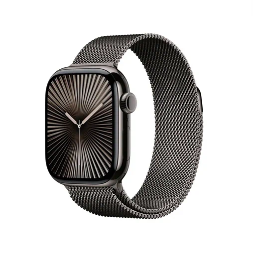 יבואן רשמי-שעון חכם Apple Watch Series 10 46mm Titanium Case Milanese Loop Band GPS + Cellular​​